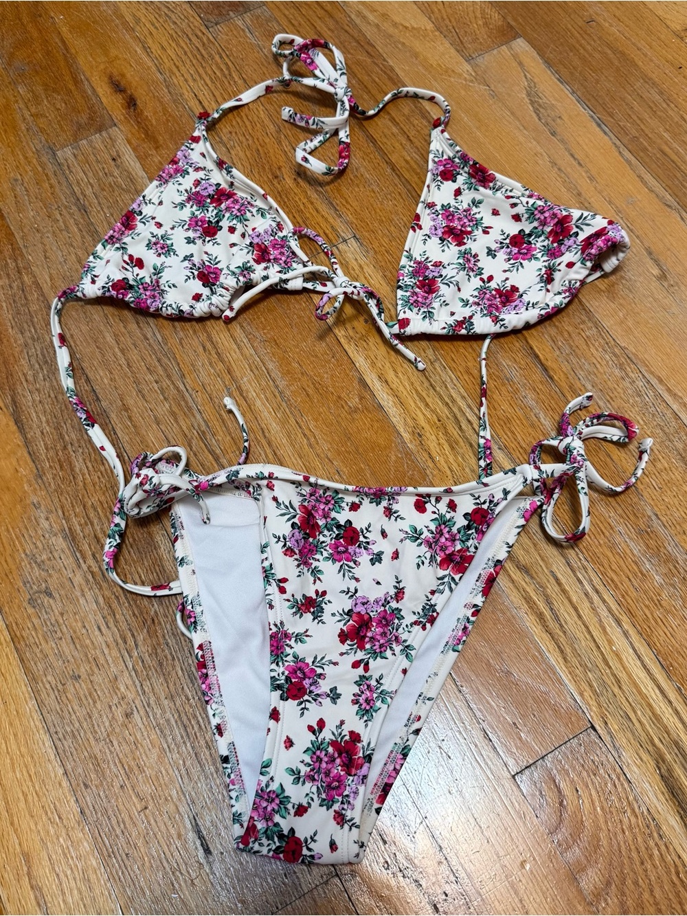 wild fable Cream Floral Trim Bikini Bottoms
